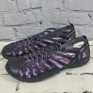 Jambu J-41 Lagoon Barefoot Sandals Bungee Strappy Purple Comfort Size 9.5